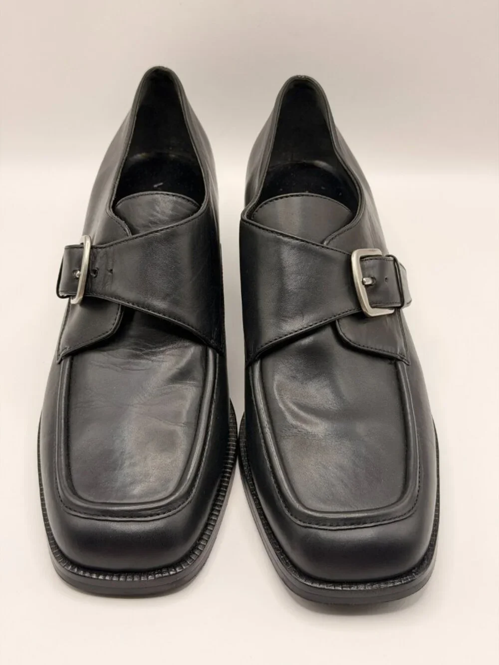 Vince Women's Lennox Blaxk Leather Loafer Pumps Heel Sz 8